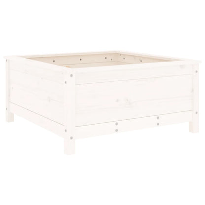 Fioriera da Giardino Bianca 82,5x82,5x39cm Legno Massello Pino | homemem39