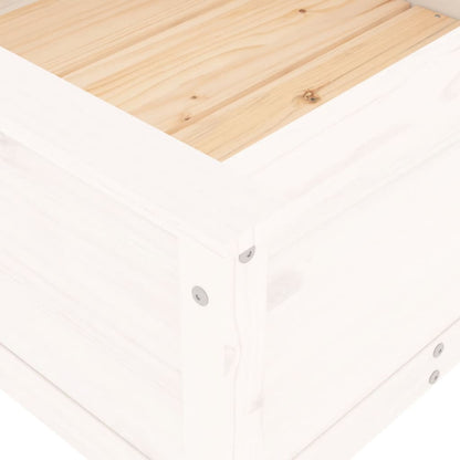 Fioriera da Giardino Bianca 82,5x82,5x39cm Legno Massello Pino | homemem39