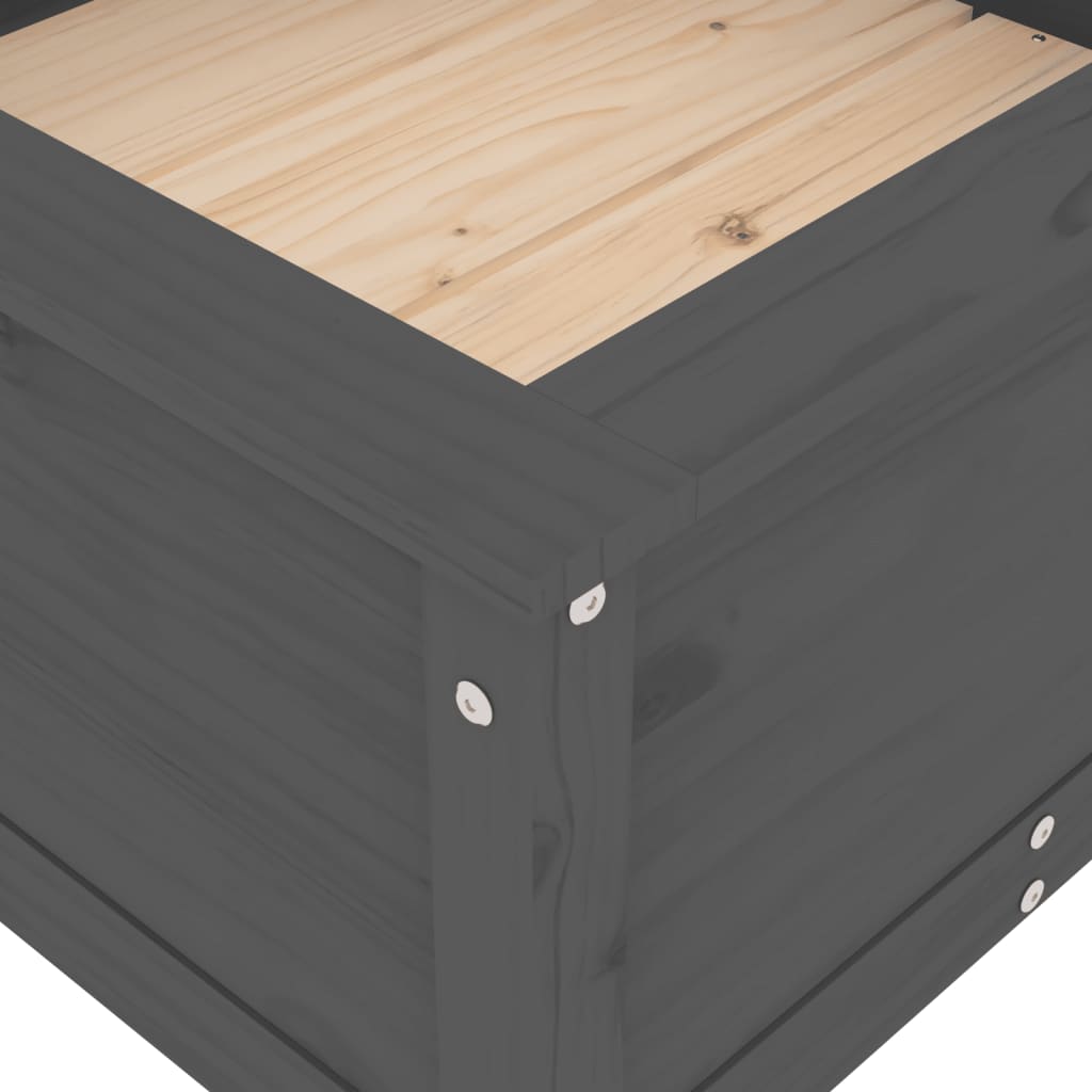 Fioriera da Giardino Grigia 82,5x82,5x39cm Legno Massello Pino | homemem39