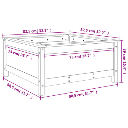 Fioriera da Giardino Grigia 82,5x82,5x39cm Legno Massello Pino | homemem39