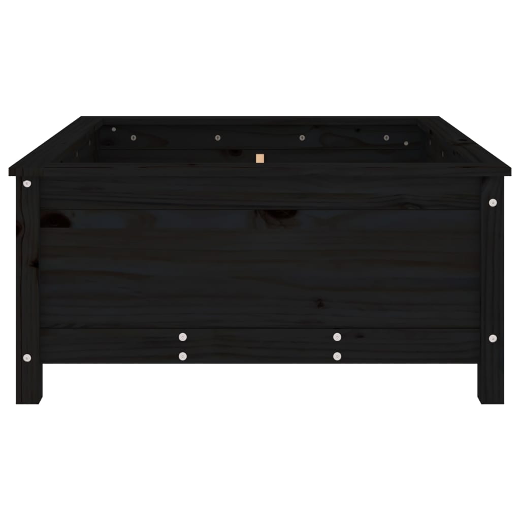 Fioriera da Giardino Nera 82,5x82,5x39cm Legno Massello di Pino - homemem39