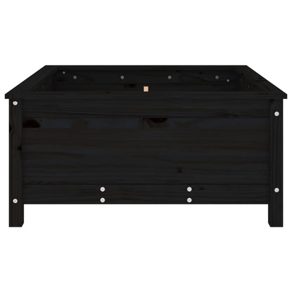 Fioriera da Giardino Nera 82,5x82,5x39cm Legno Massello di Pino - homemem39