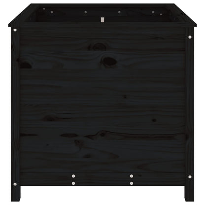 Fioriera da Giardino Nera 82,5x82,5x78cm Legno Massello di Pino - homemem39