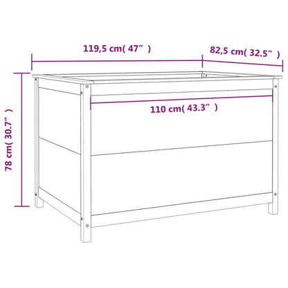 Fioriera Rialzata Giardino 119,5x82,5x78cm Legno Massello Pino