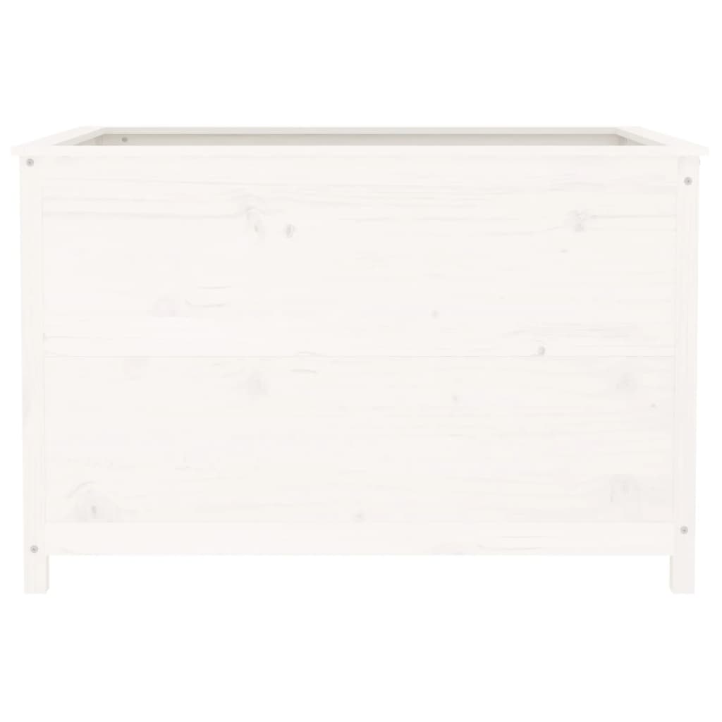 Fioriera Rialzata Giardino Bianca 119,5x82,5x78cm Massello Pino | homemem39