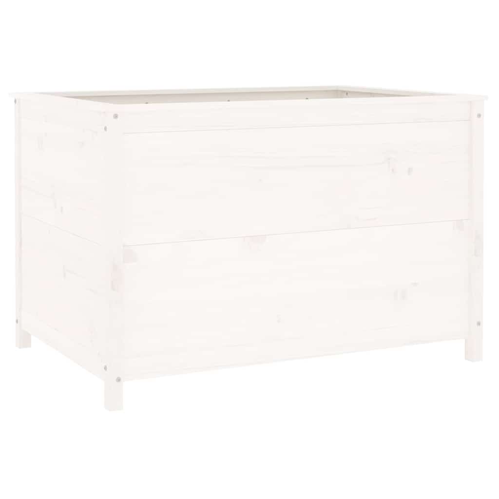 Fioriera Rialzata Giardino Bianca 119,5x82,5x78cm Massello Pino | homemem39