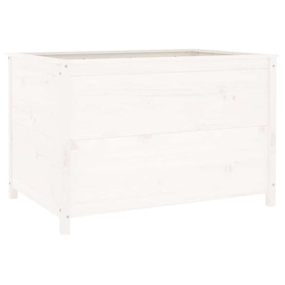 Fioriera Rialzata Giardino Bianca 119,5x82,5x78cm Massello Pino | homemem39