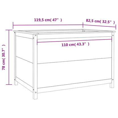 Fioriera Rialzata Giardino 119,5x82,5x78 Legno Massello Douglas - homemem39