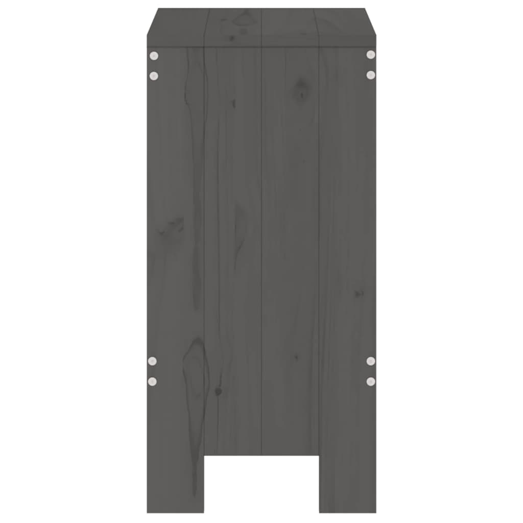 Sgabelli da Bar 2pz Grigi 40x36x75 cm in Legno Massello Pino - homemem39