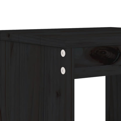 Sgabelli da Bar 2pz Neri 40x36x75 cm in Legno Massello di Pino - homemem39