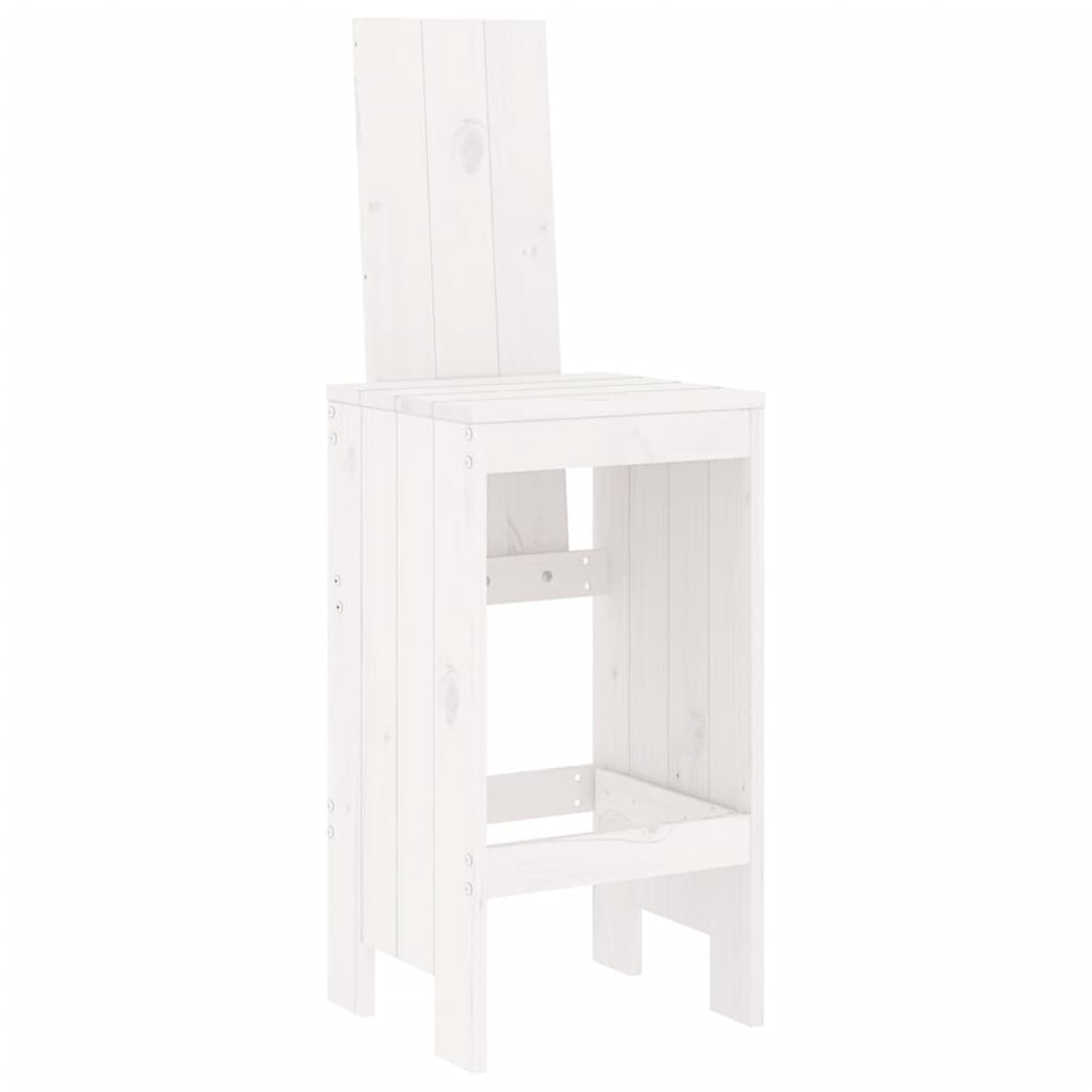 Sgabelli da Bar 2pz Bianchi 40x42x120 cm Legno Massello Pino - homemem39