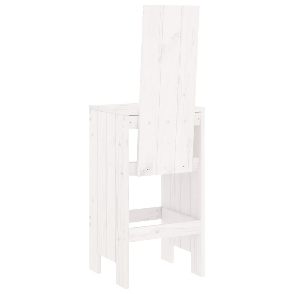 Sgabelli da Bar 2pz Bianchi 40x42x120 cm Legno Massello Pino - homemem39