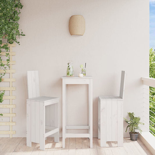 Sgabelli da Bar 2pz Bianchi 40x42x120 cm Legno Massello Pino - homemem39