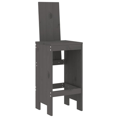 Sgabelli da Bar 2pz Grigi 40x42x120 cm Legno Massello Pino - homemem39