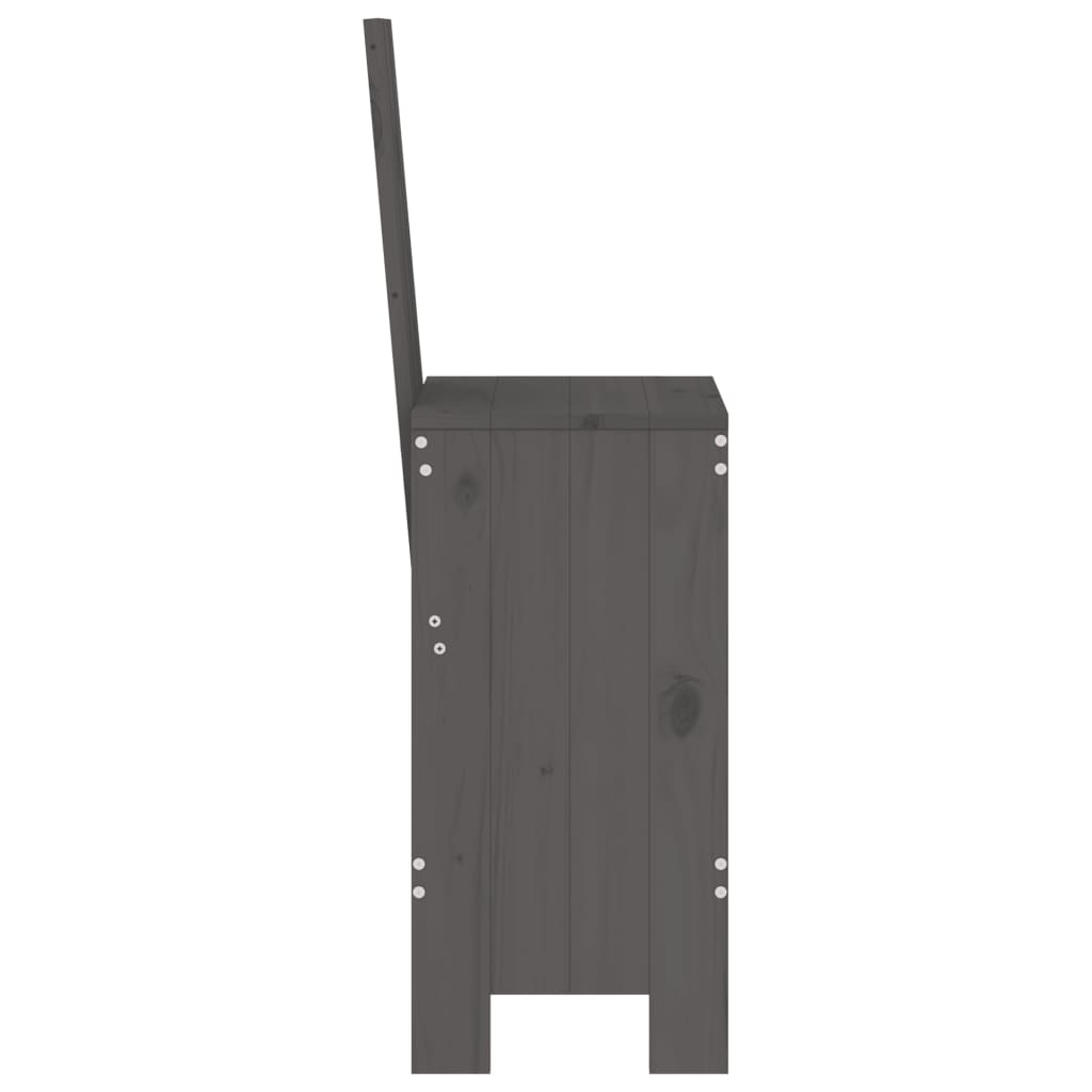 Sgabelli da Bar 2pz Grigi 40x42x120 cm Legno Massello Pino - homemem39