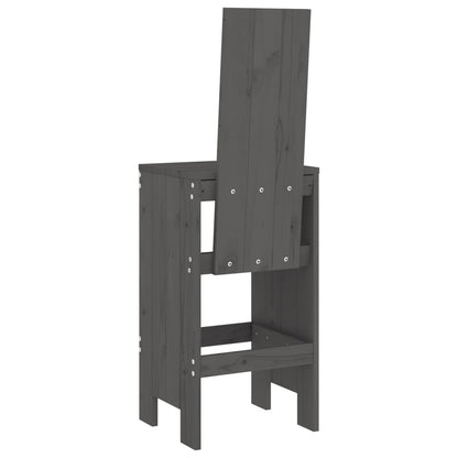 Sgabelli da Bar 2pz Grigi 40x42x120 cm Legno Massello Pino - homemem39