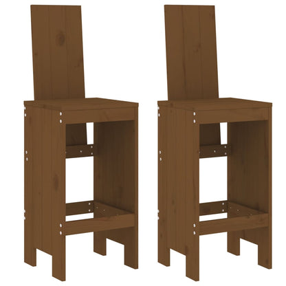 Sgabelli 2 pz Marrone Ambra 40x42x120 cm Legno Massello di Pino - homemem39