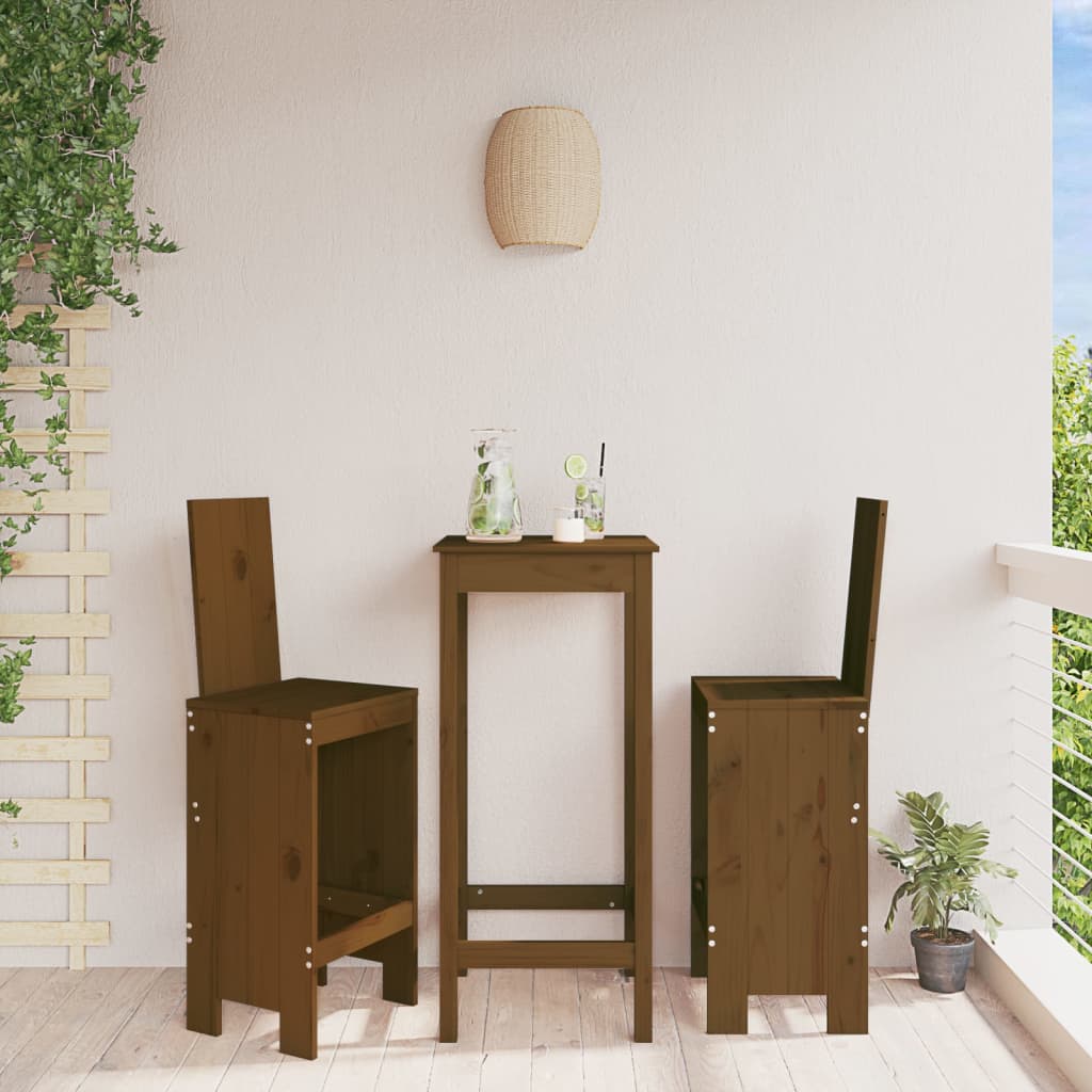 Sgabelli 2 pz Marrone Ambra 40x42x120 cm Legno Massello di Pino - homemem39
