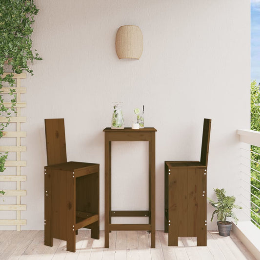 Sgabelli 2 pz Marrone Ambra 40x42x120 cm Legno Massello di Pino - homemem39