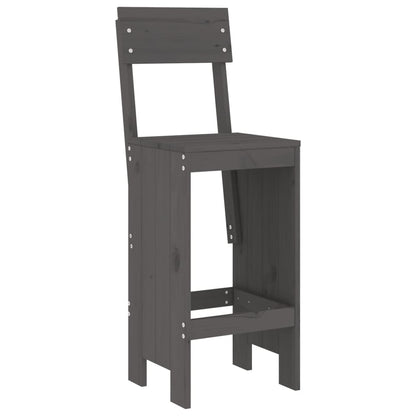 Sgabelli da Bar 2pz Grigi 40x48,5x115,5 cm Legno Massello Pino - homemem39
