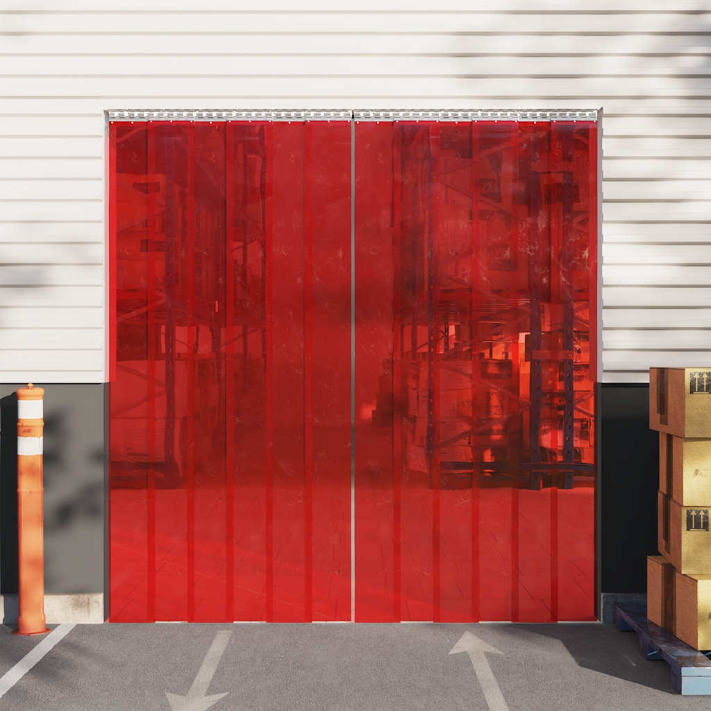 Tenda per Porte Rossa 200 mm x 1,6 mm 25 m in PVC | homemem39