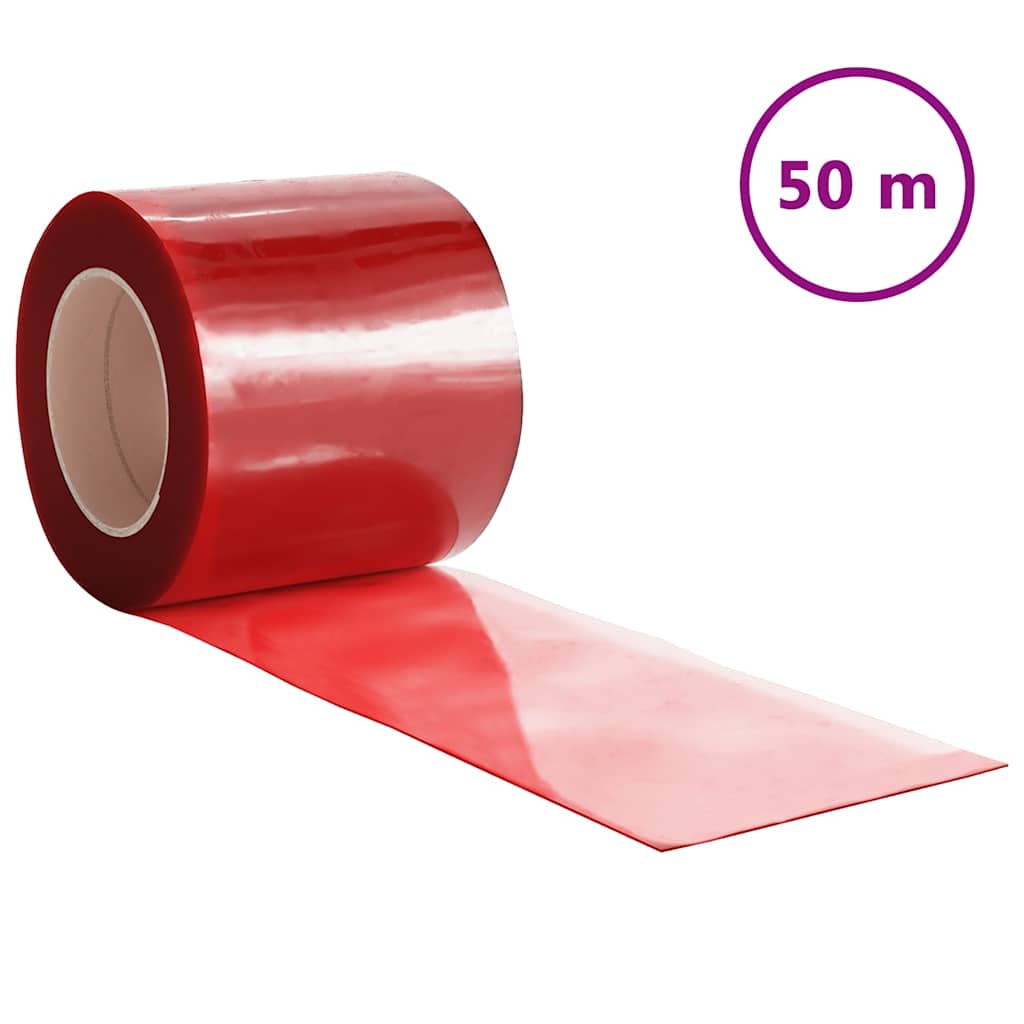Tenda per Porte Rossa 200 mm x 1,6 mm 50 m in PVC | homemem39