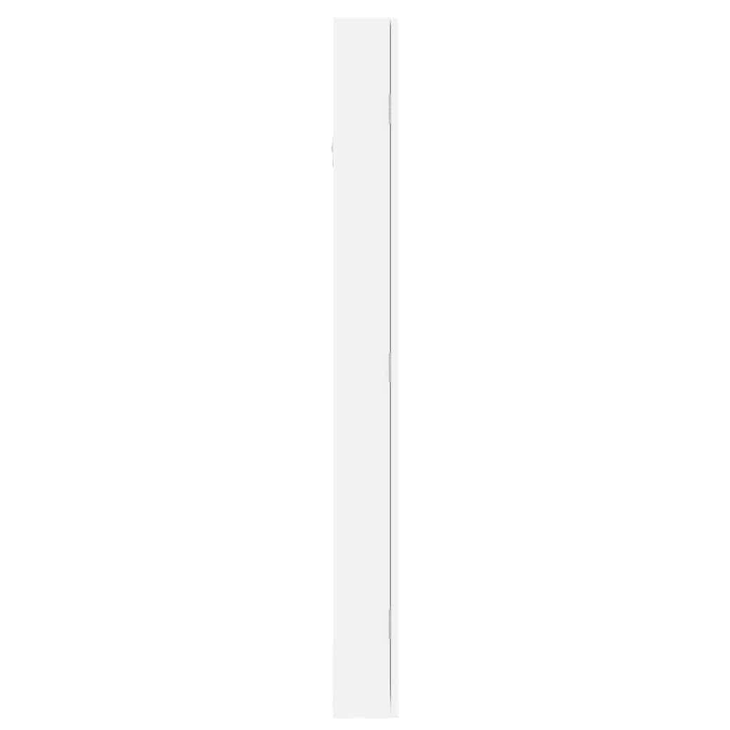 Armadio Portagioie con Specchio a Muro Bianco 37,5x10x106 cm | homemem39