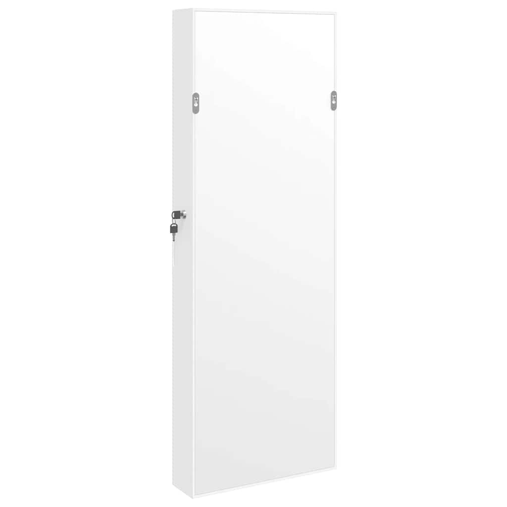 Armadio Portagioie con Specchio a Muro Bianco 37,5x10x106 cm | homemem39