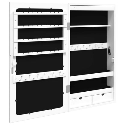 Armadio Portagioie a Specchio con Luci LED a Parete Bianco - homemem39