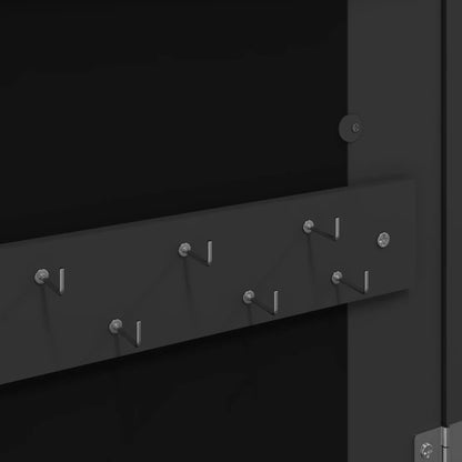 Armadio Portagioie a Specchio con Luci LED a Parete Nero | homemem39