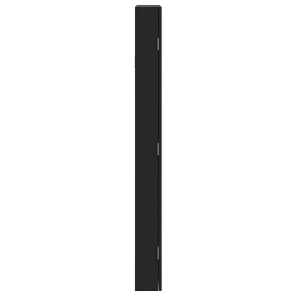 Armadio Portagioie a Specchio con Luci LED a Parete Nero | homemem39