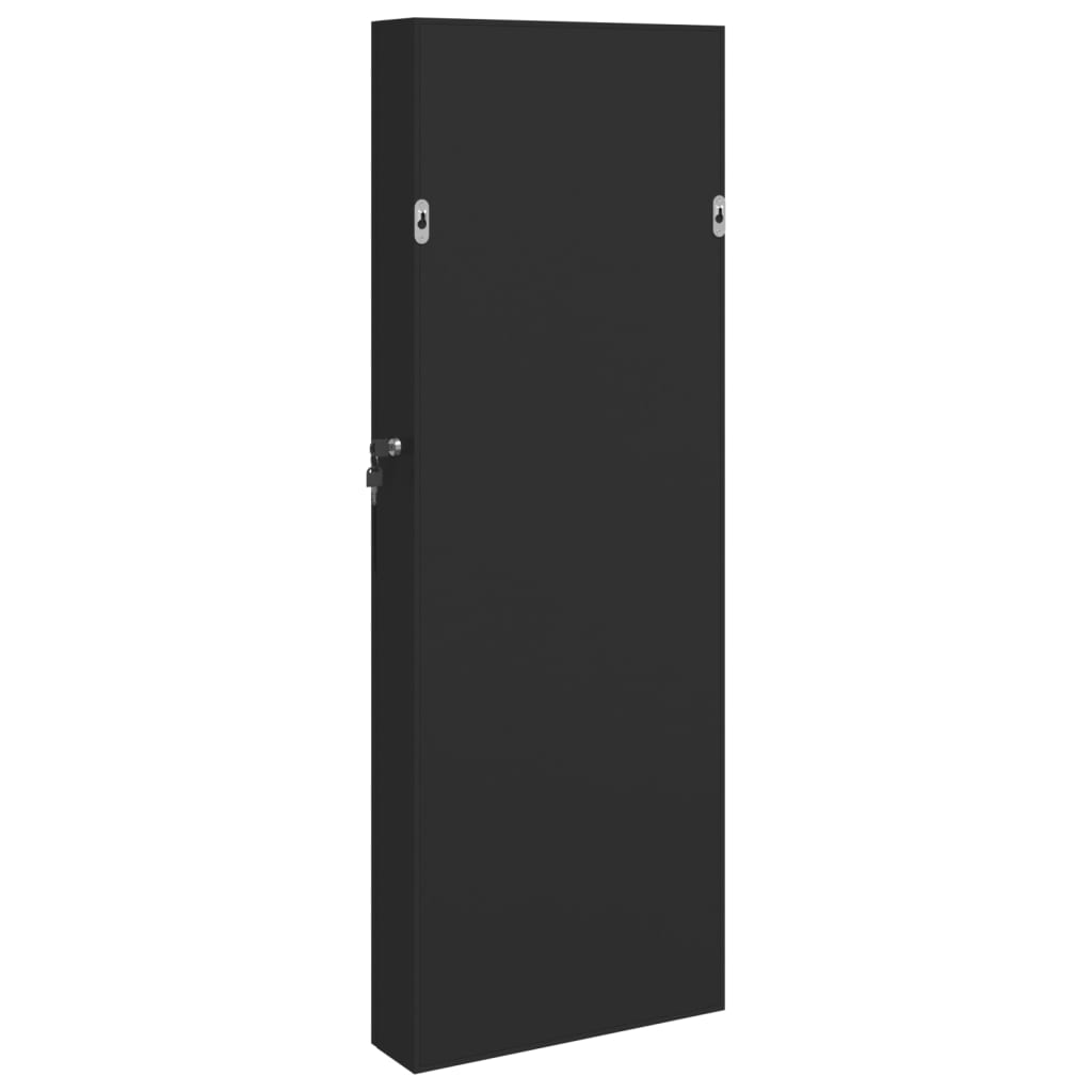 Armadio Portagioie a Specchio con Luci LED a Parete Nero | homemem39