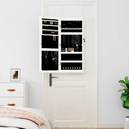 Armadio Portagioie a Specchio con Luci LED a Parete Bianco - homemem39