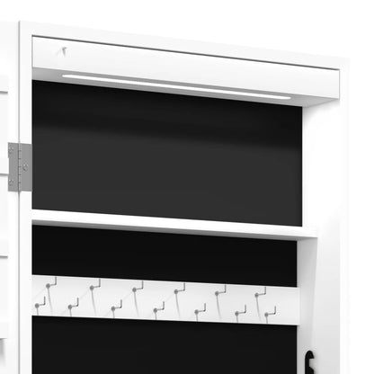 Armadio Portagioie a Specchio con Luci LED a Parete Bianco - homemem39