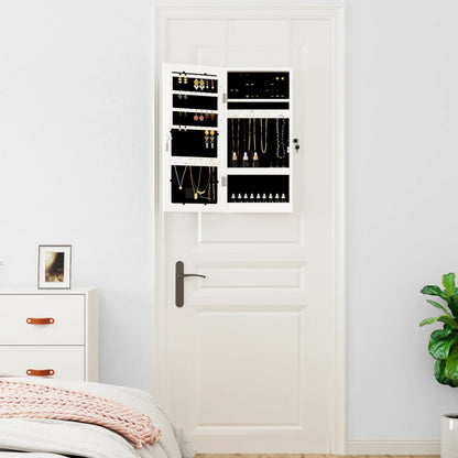Armadio Portagioie a Specchio con Luci LED a Parete Bianco - homemem39