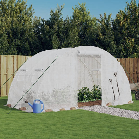 Serra con Telaio in Acciaio Bianco 8 m² 4x2x2 m - homemem39