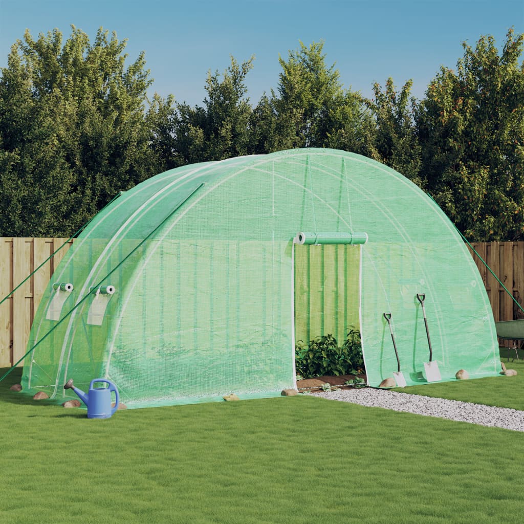 Serra con Telaio in Acciaio Verde 12 m² 6x2x2,85 m - homemem39