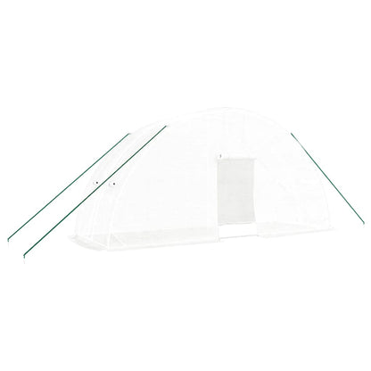 Serra con Telaio in Acciaio Bianco 12 m² 6x2x2,85 m - homemem39