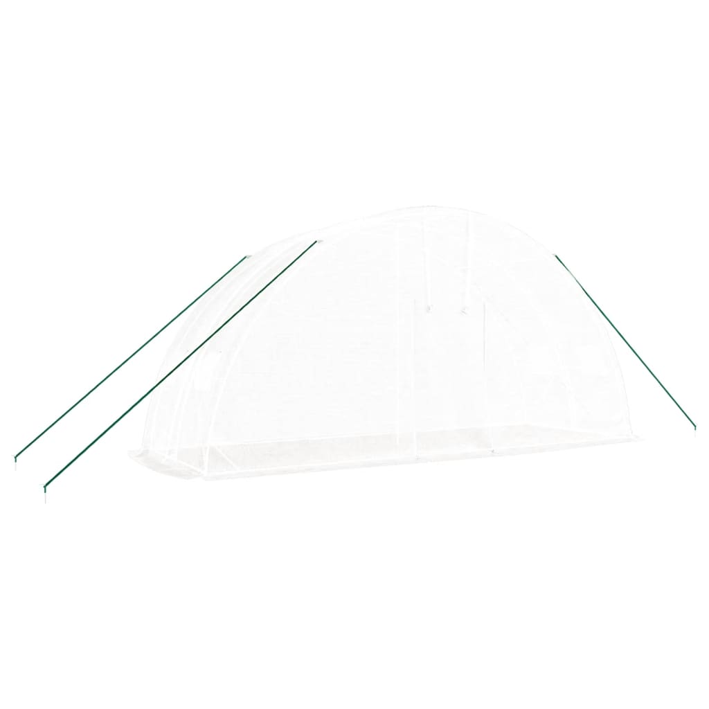 Serra con Telaio in Acciaio Bianco 12 m² 6x2x2,85 m - homemem39