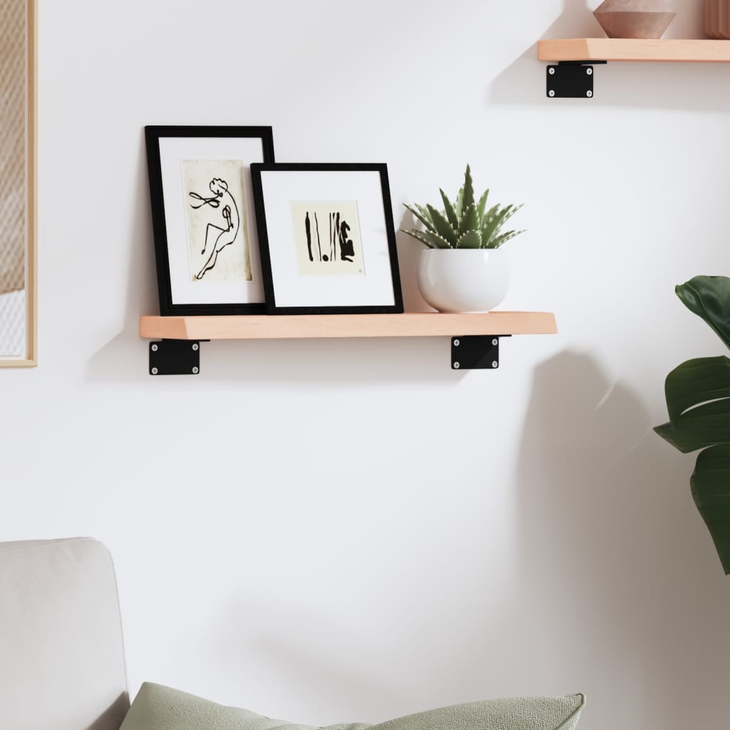 Ripiano a Parete 40x10x2 cm Legno Massello Rovere Non Trattato | homemem39