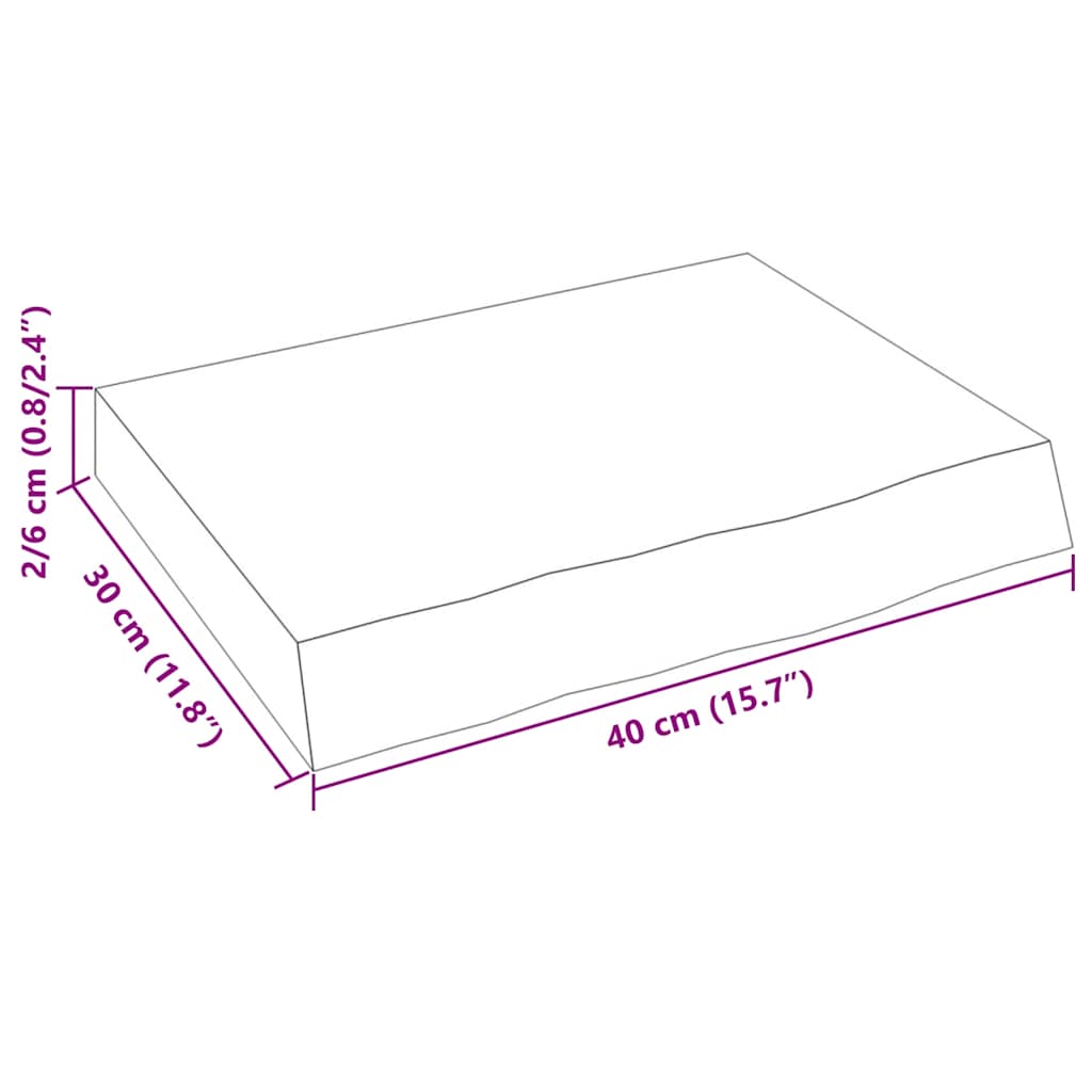 Ripiano a Parete 40x30x(2-6) cm Massello Rovere Non Trattato | homemem39