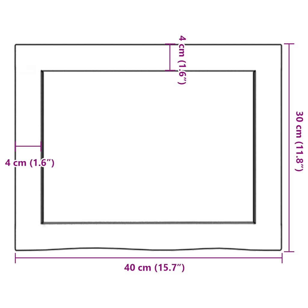 Ripiano a Parete 40x30x(2-6) cm Massello Rovere Non Trattato | homemem39