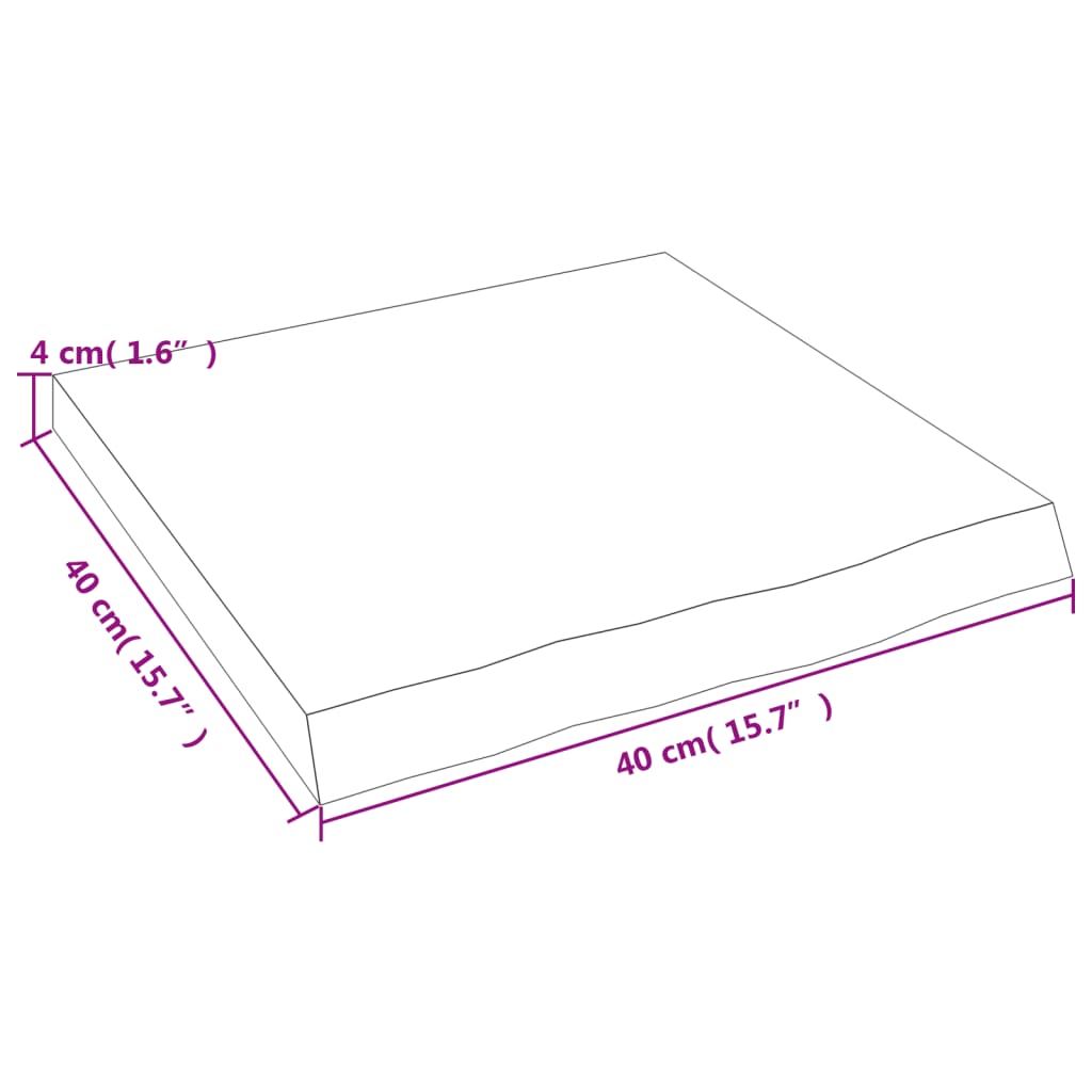 Ripiano a Parete 40x40x(2-4) cm Massello Rovere Non Trattato - homemem39