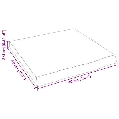Ripiano a Parete 40x40x(2-4) cm Massello Rovere Non Trattato