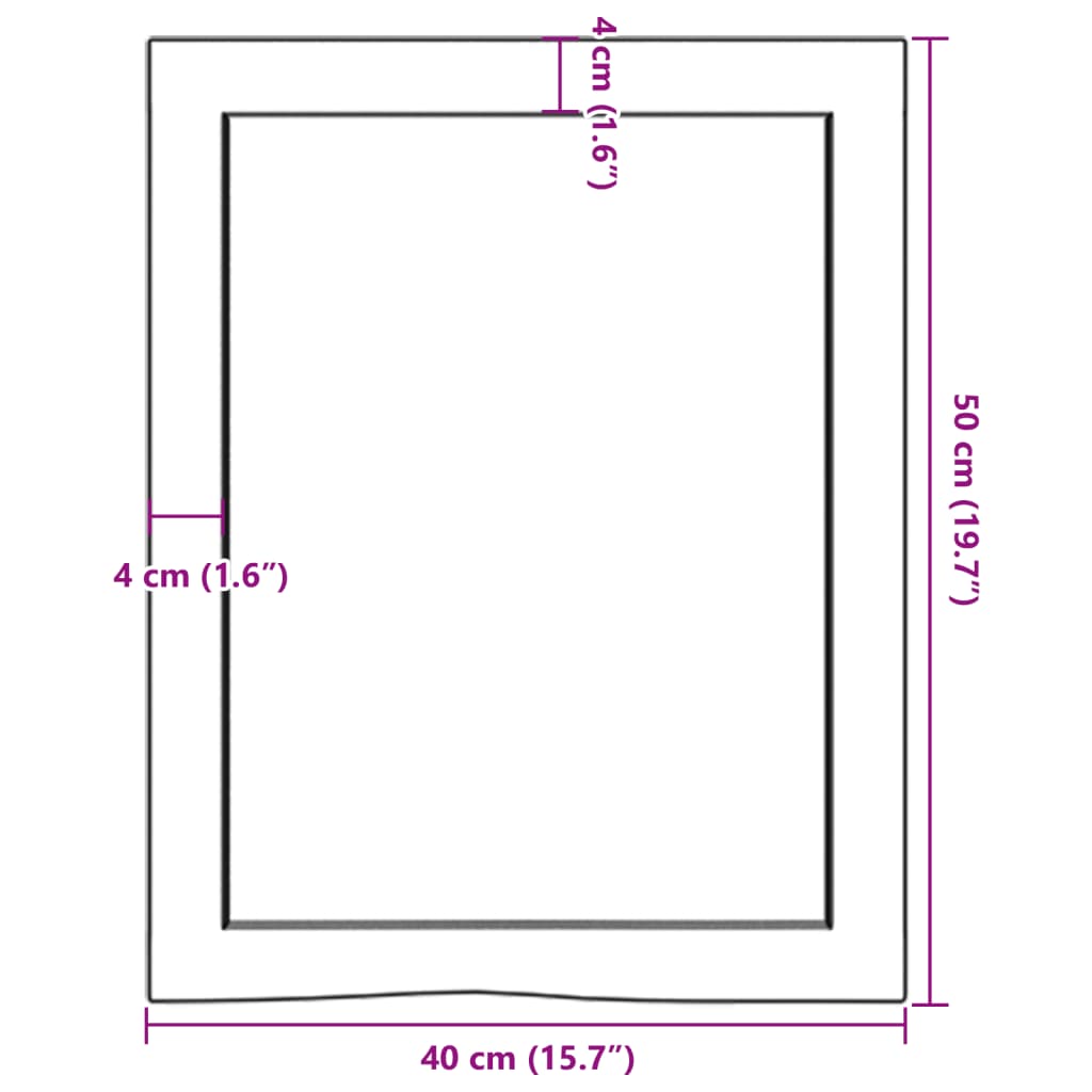 Ripiano a Parete 40x50x(2-4) cm Massello Rovere Non Trattato - homemem39