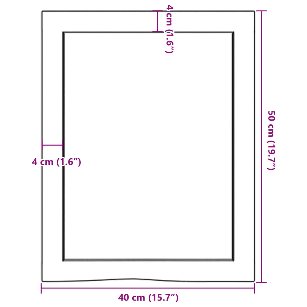Ripiano a Parete 40x50x(2-6) cm Massello Rovere Non Trattato | homemem39