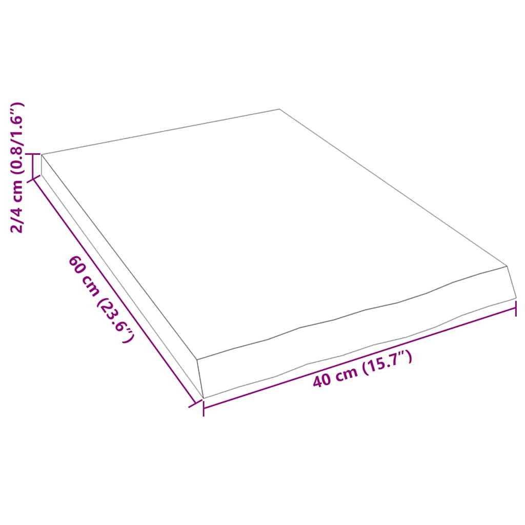 Ripiano a Parete 40x60x(2-4) cm Massello Rovere Non Trattato | homemem39
