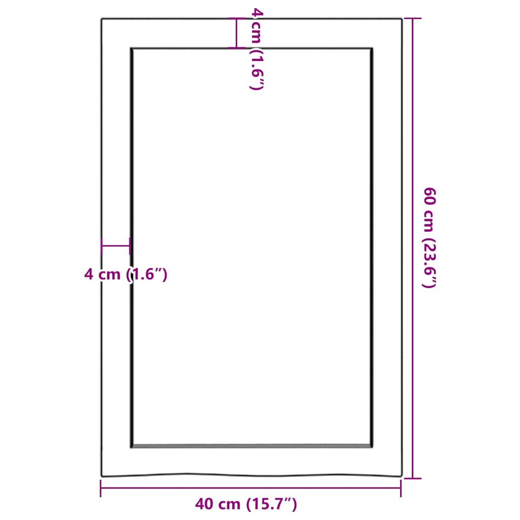 Ripiano a Parete 40x60x(2-4) cm Massello Rovere Non Trattato | homemem39