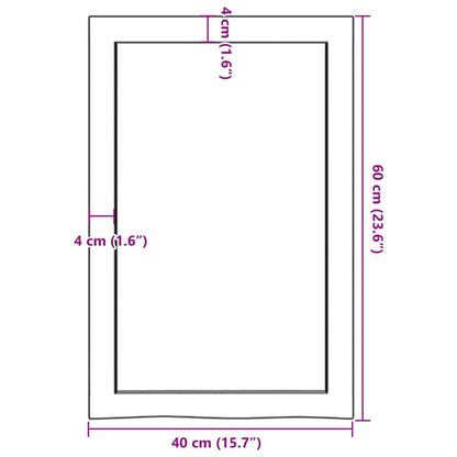 Ripiano a Parete 40x60x(2-6) cm Massello Rovere Non Trattato | homemem39