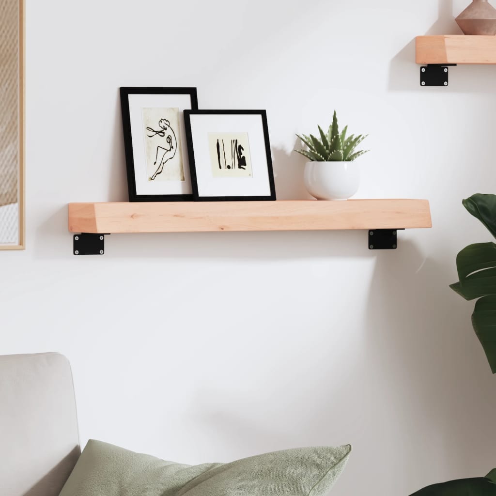 Ripiano a Parete 60x10x6 cm Legno Massello Rovere Non Trattato | homemem39